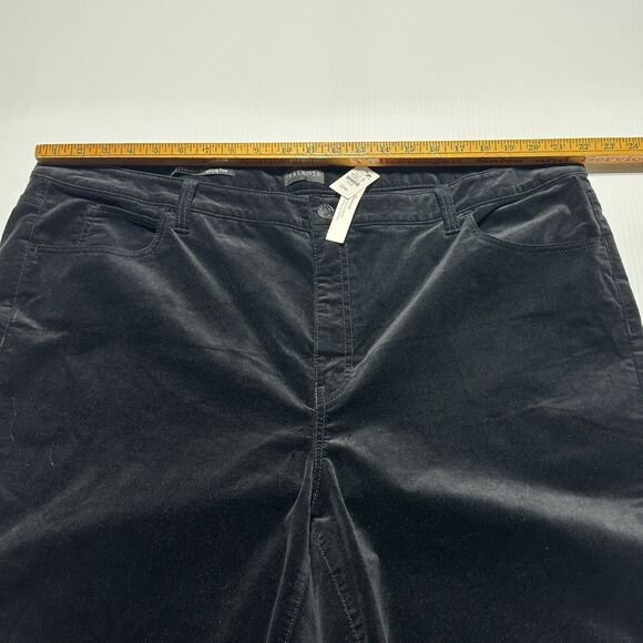 Talbots Woman’s Black Velveteen Straight Leg Pants 22W Slimming Panel NWT - Picture 6 of 8